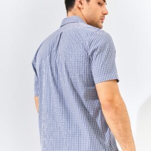 Jack Nicklaus Dario Harrow Plaid Short Sleeve Silver Taupe