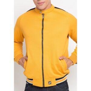 d&f Jaket pria Bomber Flaknit in sleeve - Mustard