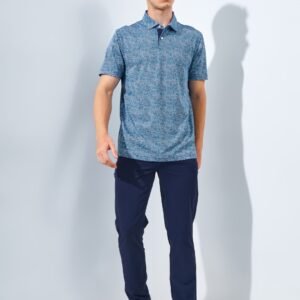 Jack Nicklaus Forbes Premium Tile Print Polo Classic Navy