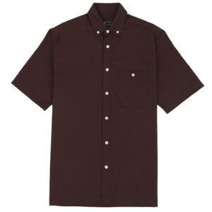 Jack Nicklaus Frederick Kemeja Pria Lengan Pendek Regular Fit Dark Brown