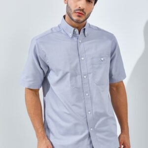 Jack Nicklaus Frederick Kemeja Pria Lengan Pendek Regular Fit Light Grey