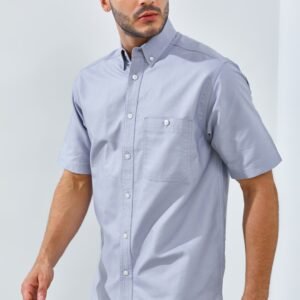 Jack Nicklaus Frederick Kemeja Pria Lengan Pendek Regular Fit Light Grey