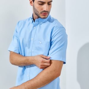 Jack Nicklaus Frederick Kemeja Pria Lengan Pendek Regular Fit Light Blue