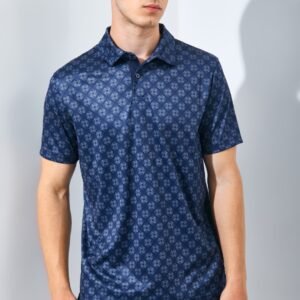 Jack Nicklaus Fynnvalley Premium Lattice Print Polo Classic Navy