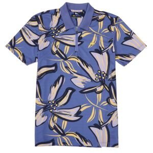 Jack Nicklaus Hibiscus Polo Shirt Pria Slim Fit Cool Grey