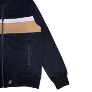 d&f Jaket Biker Pria - Hitam cut&sewn coklat