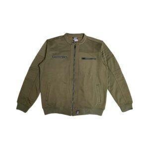 d&f CVC  Jaket Biker Pria - Olive