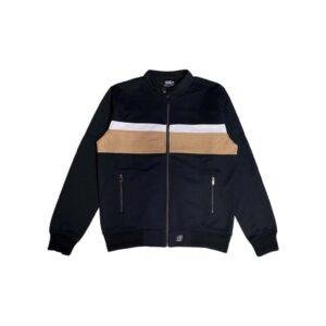 d&f Jaket Biker Pria - Hitam cut&sewn coklat