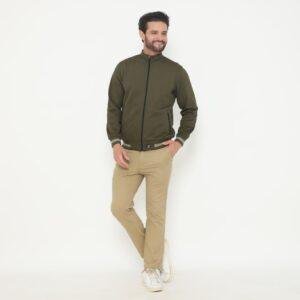 d&f Jaket Biker pria - olive