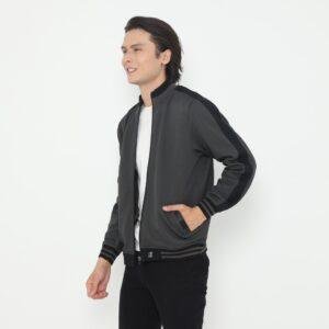 d&f Jaket Biker pria - abu tua