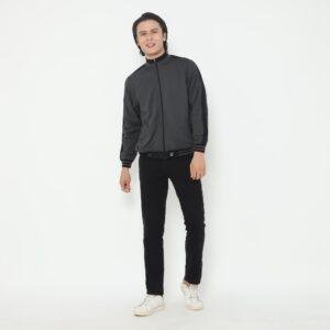 d&f Jaket Biker pria - abu tua