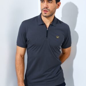 Jack Nicklaus Ion Polo Shirt Pria Slim Fit Asphlat