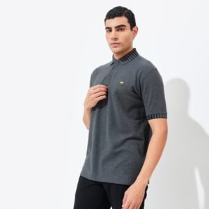 Jack Ben Polo Shirt Pria Regular Fit Dark Grey