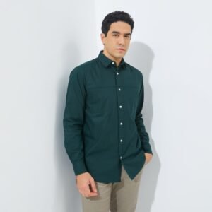 Jack Nicklaus Baron Kemeja Pria Lengan Panjang Slim Fit Green