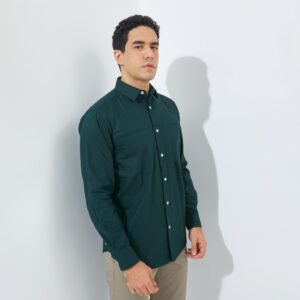 Jack Nicklaus Baron Kemeja Pria Lengan Panjang Slim Fit Green