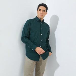 Jack Nicklaus Baron Kemeja Pria Lengan Panjang Slim Fit Green