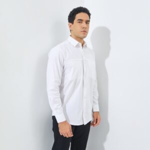 Jack Nicklaus Baron Kemeja Pria Lengan Panjang Slim Fit White