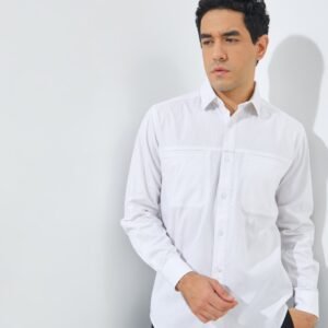 Jack Nicklaus Baron Kemeja Pria Lengan Panjang Slim Fit White