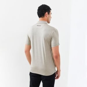 Jack Nicklaus Clever Polo Shirt Pria Slim Fit Sponge Khaki