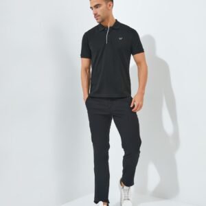 Jack Nicklaus Clive Polo Shirt Pria Slim Fit Hitam