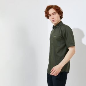 Jack Nicklaus Elwood Kemeja Pria Lengan Pendek Slim Fit Army Green