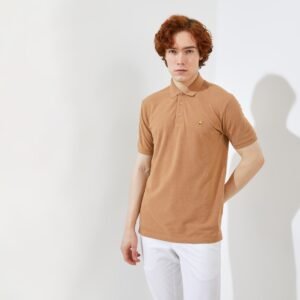 Jack Nicklaus Halston Polo Shirt Pria Regular Fit Light Brown
