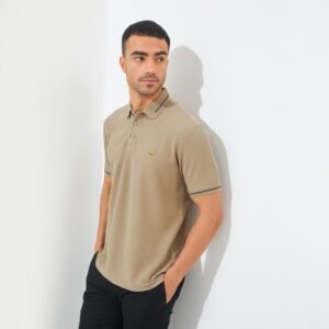 Jack Nicklaus Hubert Polo Shirt Pria Regular Fit Medium Brown