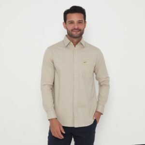 Jack Nicklaus Jett Kemeja Pria Lengan Panjang Slim Fit Khaki