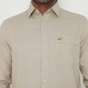 Jack Nicklaus Jett Kemeja Pria Lengan Panjang Slim Fit Khaki