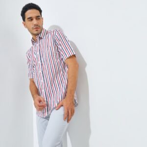 Jack Nicklaus Millennium Premium Men's Stripe Shirt Autumn Red