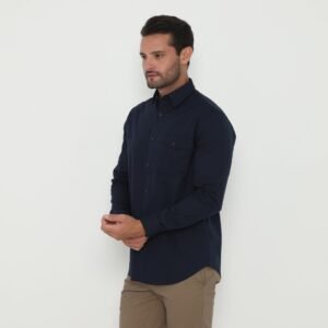 Jack Nicklaus Oberon Kemeja Pria Lengan Panjang Slim Fit Navy