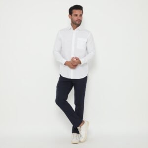 Jack Nicklaus Oberon Kemeja Pria Lengan Panjang Slim Fit White