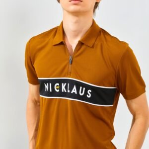 Jack Nicklaus Jaden Polo Shirt Pria Slim Fit Tapenade Brown