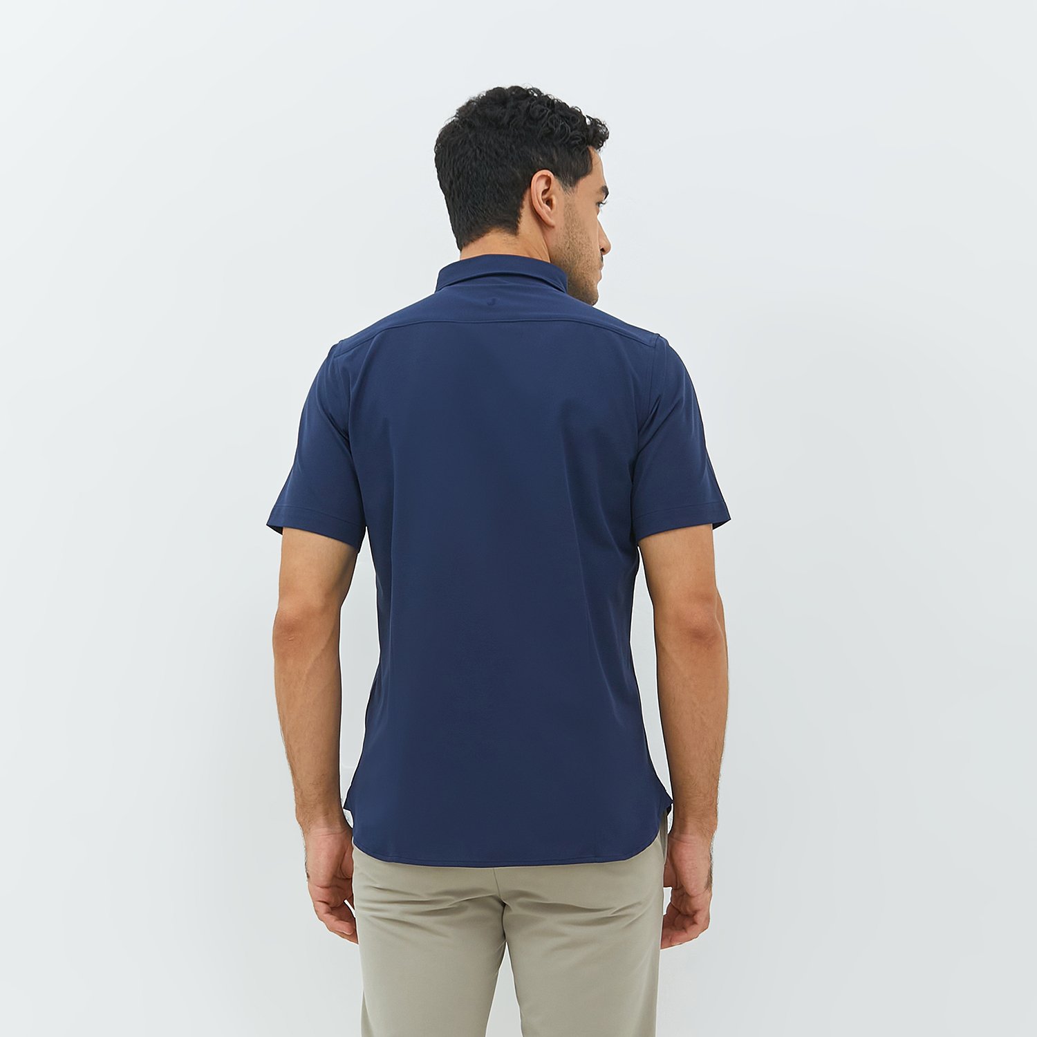 Jobb Edore Kemeja Pria Lengan Pendek Slim Fit Navy - Image 4
