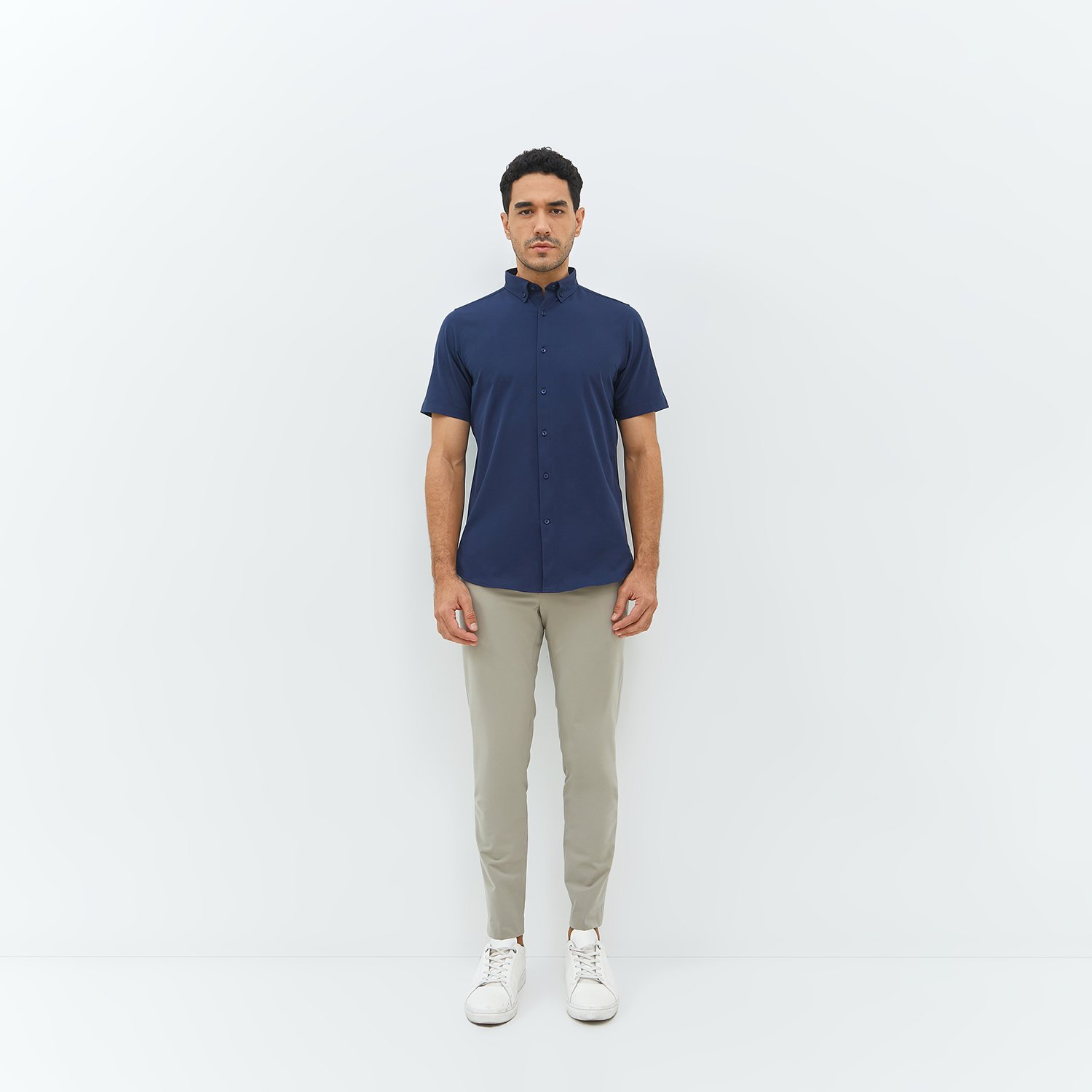 Jobb Edore Kemeja Pria Lengan Pendek Slim Fit Navy - Image 6