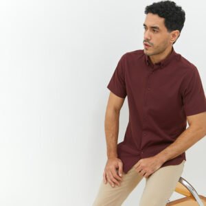 Jobb Edore Kemeja Pria Lengan Pendek Slim Fit Wine