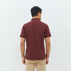Jobb Edore Kemeja Pria Lengan Pendek Slim Fit Wine