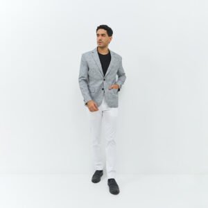 Jobb Hickory-T2 Blazer Pria Slim Fit Abu-Abu