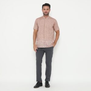 Jobb Javed Baju Koko Pria Lengan Pendek Regular Fit Teracota