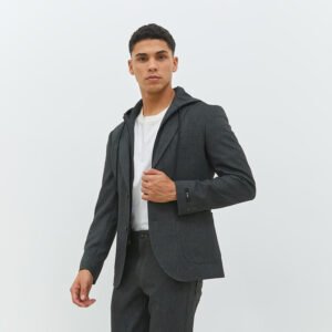 Jobb Ronaldo-T2 Hybird Blazer Pria Slim Fit Dark Grey