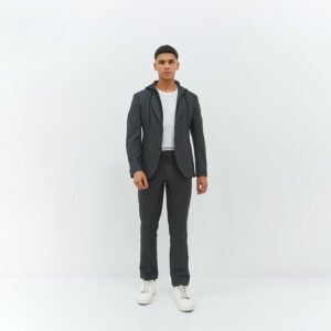 Jobb Ronaldo-T2 Hybird Blazer Pria Slim Fit Dark Grey