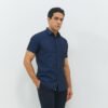 JOBB Trion Kemeja Pria Lengan Pendek Slim Fit Navy