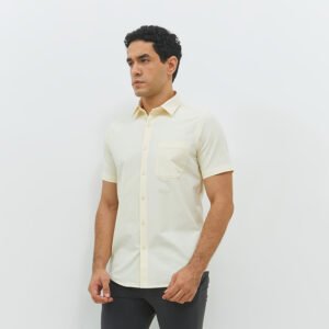 JOBB Truro Kemeja Pria Lengan Pendek Slim Fit Cream