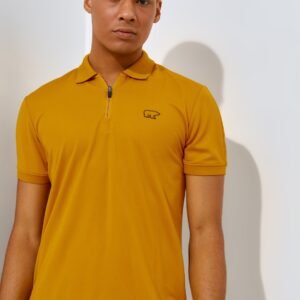Jack Nicklaus Kenan Polo Shirt Pria Slim Fit Mustard