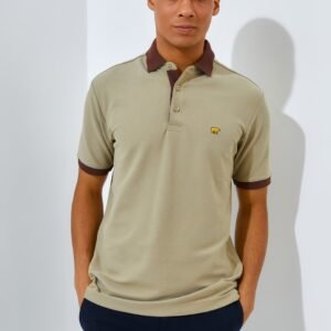 Jack Nicklaus Legend Polo Shirt Pria Regular Fit Sponge Khaki