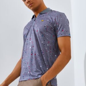 Jack Nicklaus Luiz Polo Shirt Pria Slim Fit Iron Gate