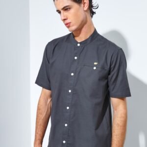 Jack Nicklaus Maximo Kemeja Shanghai Pria Pendek Slim Fit Grey