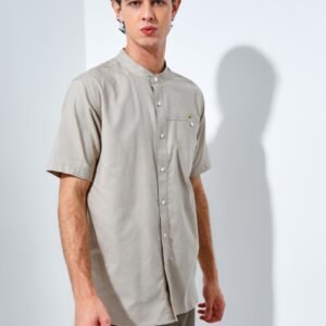 Jack Nicklaus Maximo Kemeja Shanghai Pria Pendek Slim Fit Khaki