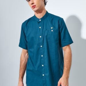 Jack Nicklaus Maximo Kemeja Shanghai Pria Pendek Slim Fit Turquoise