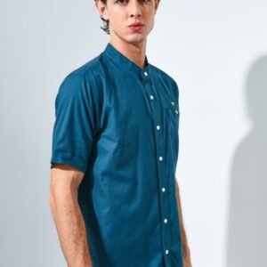 Jack Nicklaus Maximo Kemeja Shanghai Pria Pendek Slim Fit Turquoise